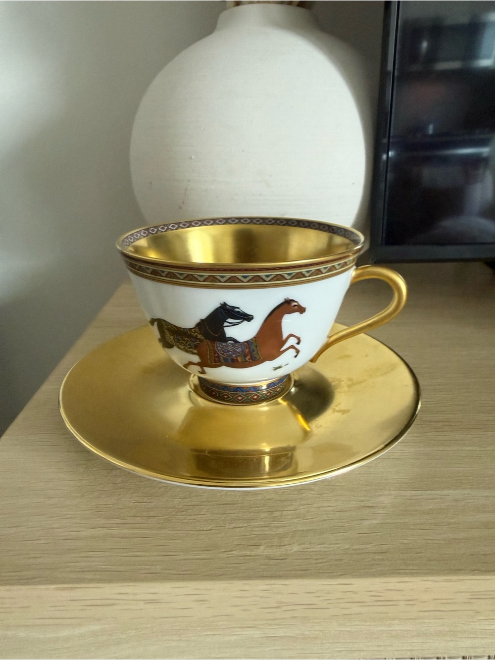 Hermès Cheval d’Orient No. 1 Gold Tea Cup & Saucer